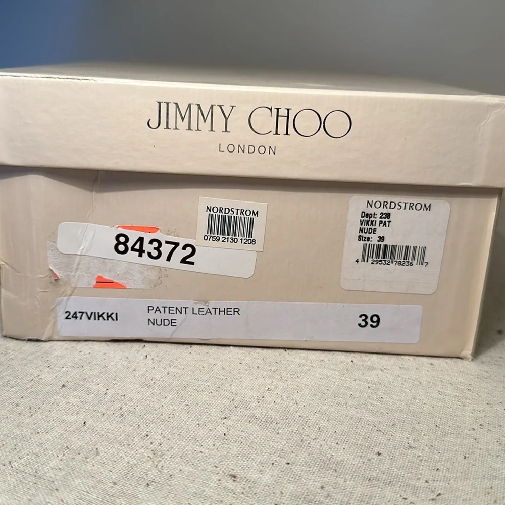 Jimmy Choo Vikki Pumps Nude Patent Leather | Wedding/Events Sz39 - Picture 15 of 15